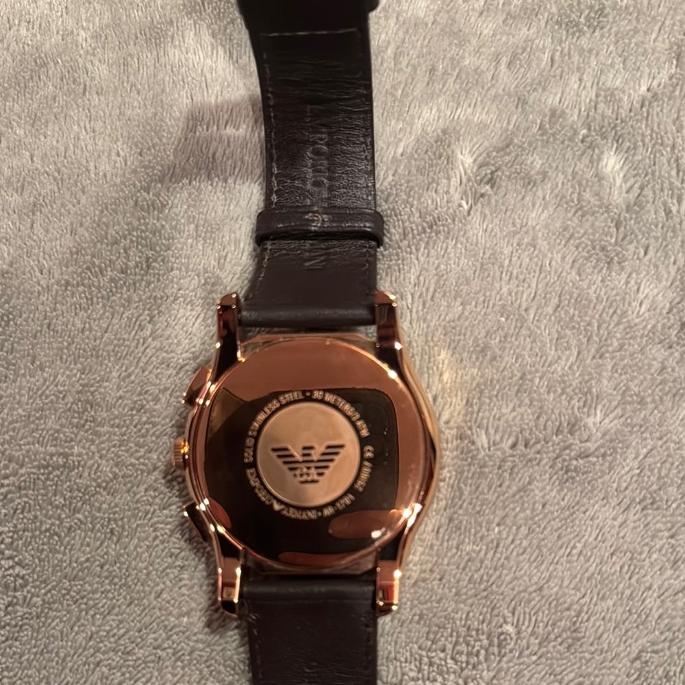 Emporio Armani Rose Gold Chronograph Watch - Picture 5 of 8